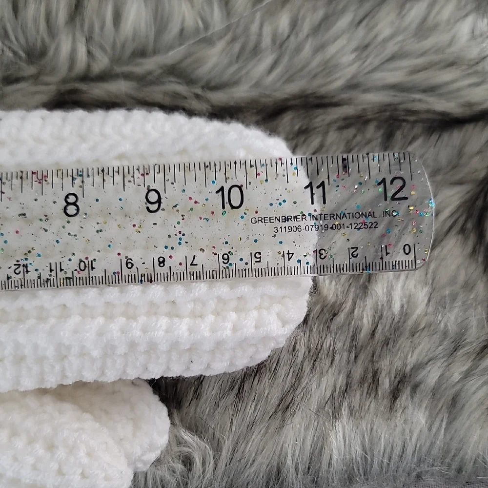 Hand Crochet Vintage Style White Mittens